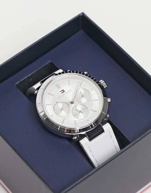 Tommy hilfiger women's leather hot sale watch