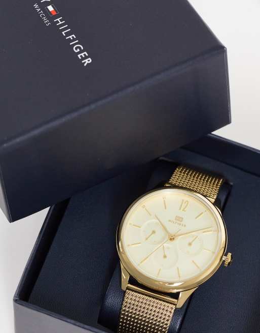 Tommy hilfiger cheap gold mesh watch