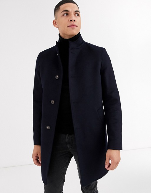 Tommy Hilfiger wool blend stand collar coat