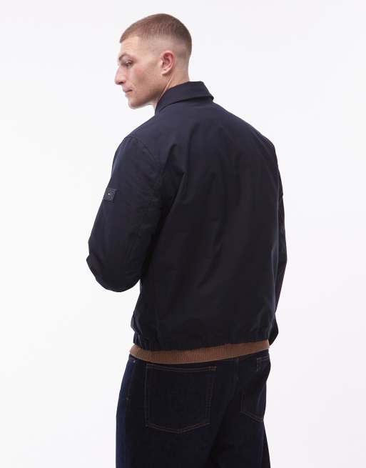 Tommy Hilfiger wool Ivy collared jacket in navy, 4 of 5