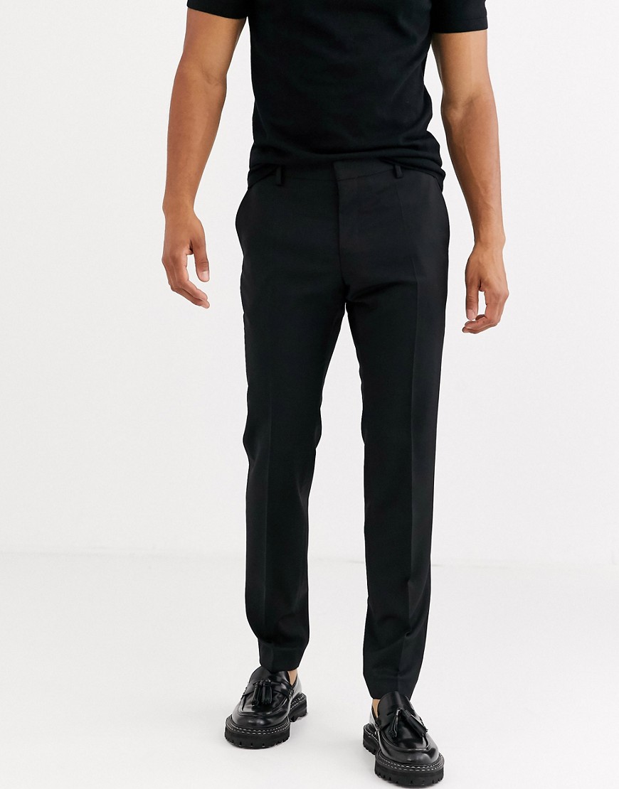 Tommy Hilfiger wool slim fit trousers-Black