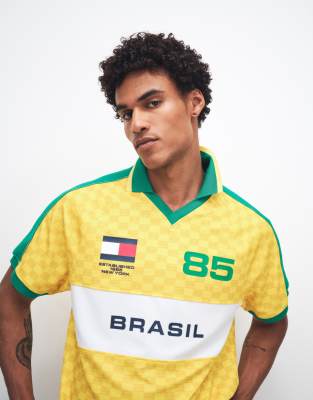 Tommy Hilfiger World Cup Brazil soccer jersey in yellow
