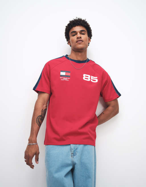 Tommy Hilfiger world cup relaxed fit t-shirt in red, 5 of 5