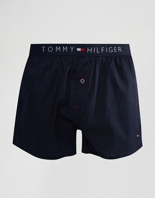 Tommy Hilfiger Woven Boxer In Navy