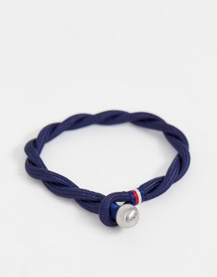 Tommy Hilfiger woven bracelet in navy-Blue