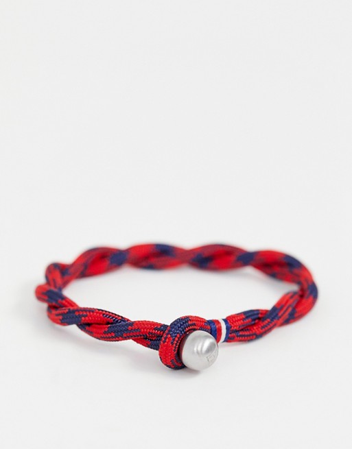 Tommy Hilfiger woven bracelet in red & navy
