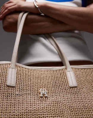 Tommy Hilfiger Woven Straw Tote Bag