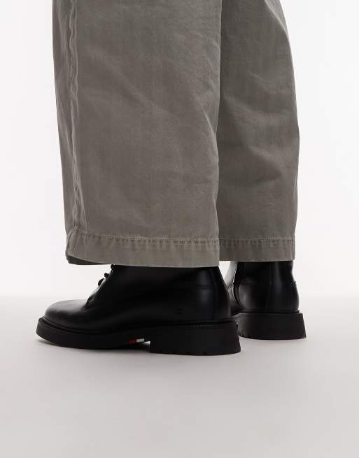 Tommy Hilfiger – Wygodne czarne sznurowane buty ze skóry, 4 z 4