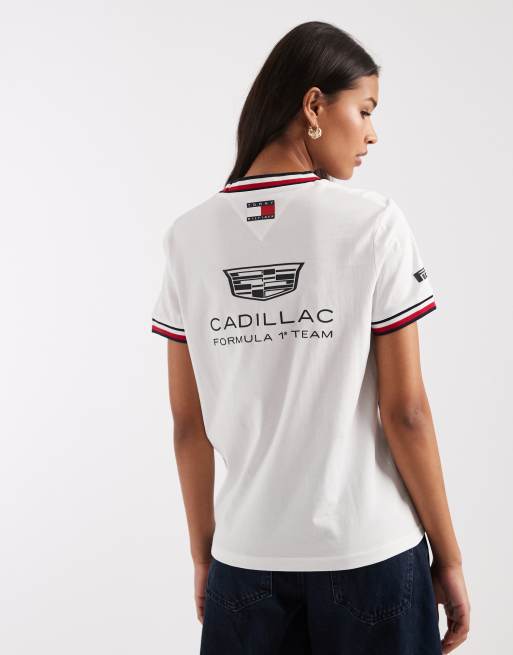 Tommy Hilfiger x Cadillac F1 - Cropped Replica T-shirt in wit, 4 van 4
