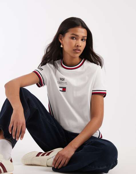 Tommy Hilfiger x Cadillac F1 – Cropped-T-Shirt in Weiß - view 1