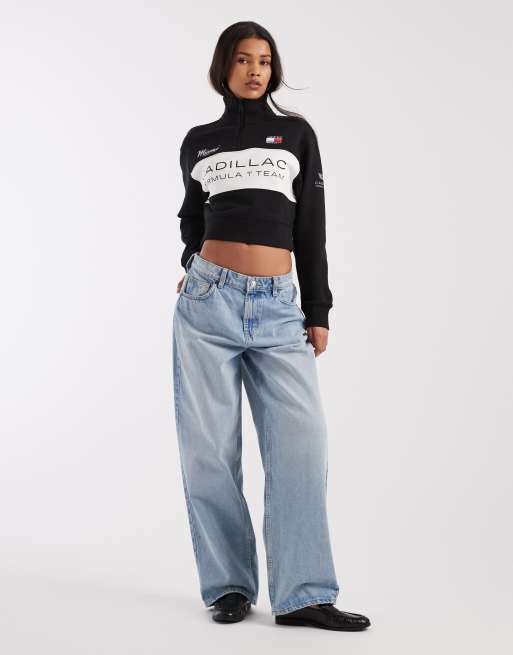 Tommy Hilfiger x Cadillac F1 Miami half zip sweatshirt in black
