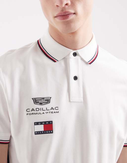 Tommy Hilfiger x Cadillac F1 replica polo shirt in white, 3 of 5