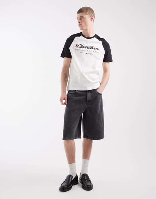 Tommy Hilfiger x Cadillac F1 ringer T-shirt in white & black, 2 of 5
