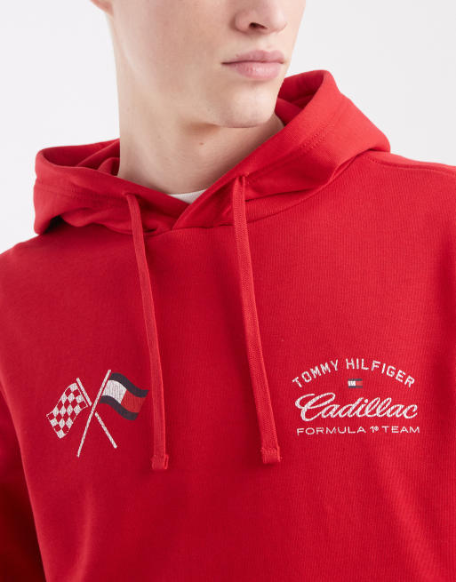 Tommy Hilfiger x Cadillac F1 speedometer hoodie in red, 4 of 5