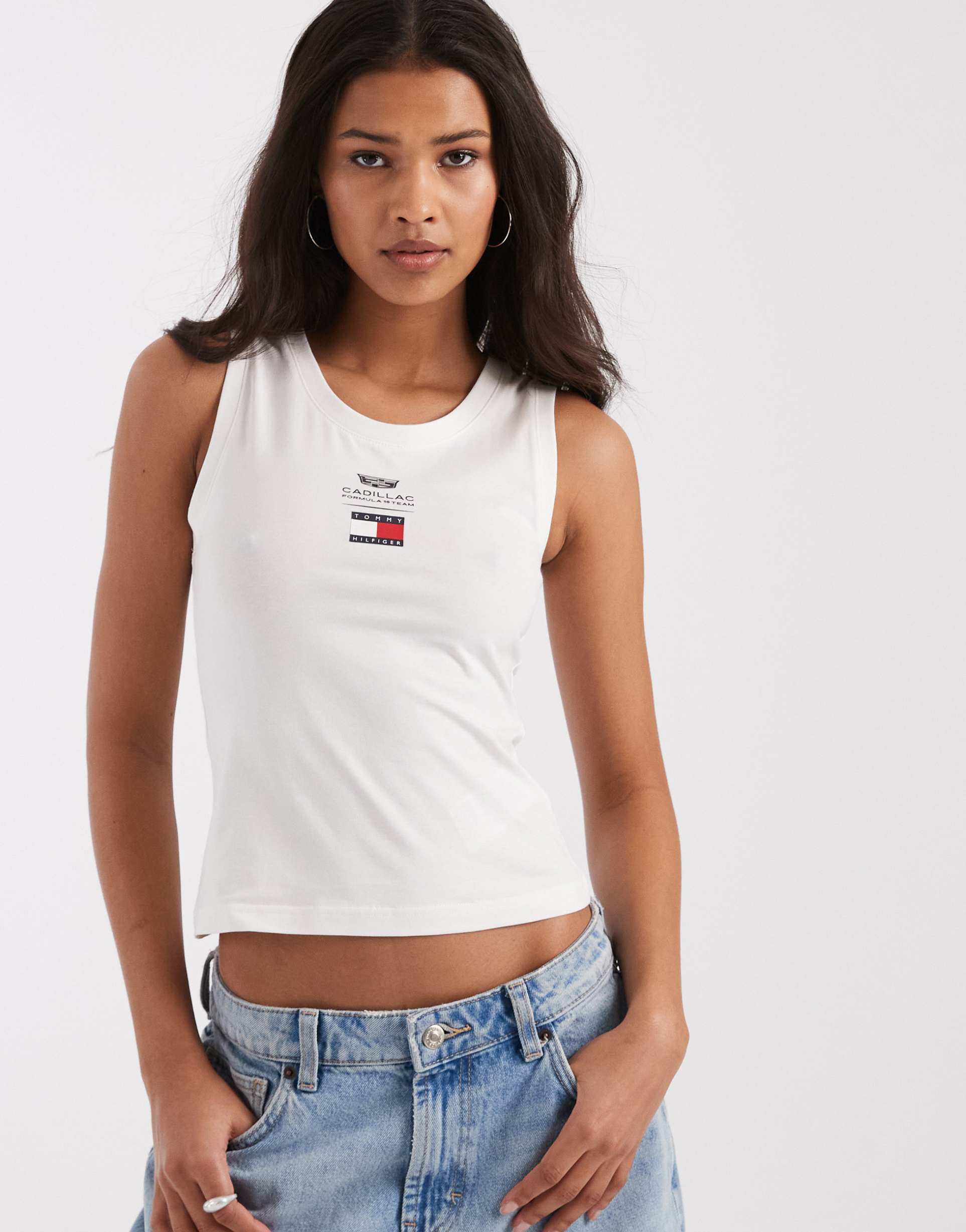 tommy hilfiger x cadillac f1 tank top in white