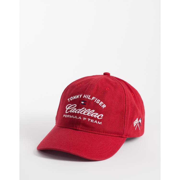 Tommy Hilfiger x Cadillac F1 varsity cap in red | ASOS