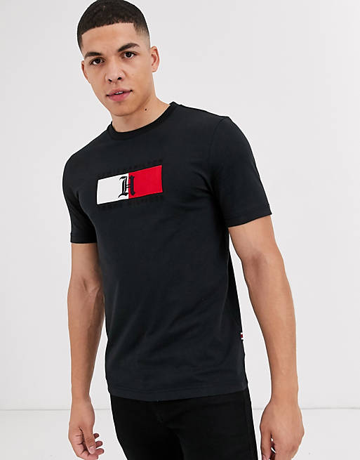 Tommy Hilfiger X Lewis Hamilton Capsule Chest Flag Logo T-Shirt In Black |  Asos