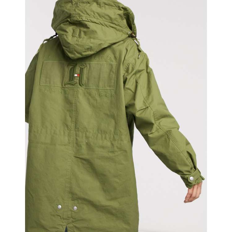 Tommy Hilfiger x Lewis Hamilton capsule hooded parka in mermaid