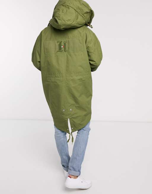 Tommy Hilfiger x Lewis Hamilton capsule hooded parka in mermaid green