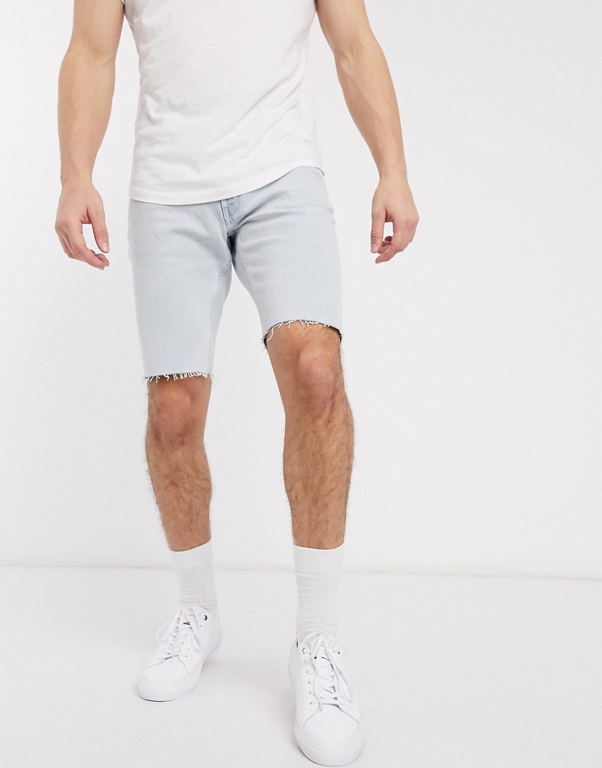 Tommy Hilfiger x Lewis Hamilton – Capsule – Ljust indigoblå, blekta jeansshorts med smal passform