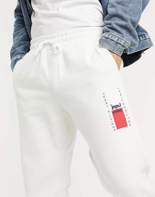 White tommy shop hilfiger joggers