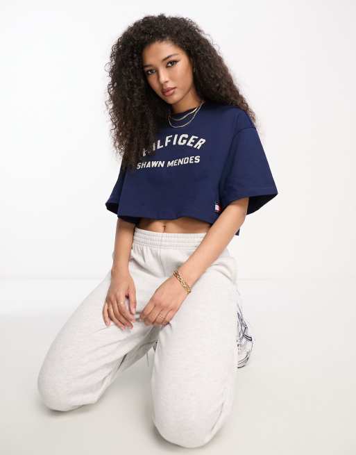 Tommy hilfiger best sale grey crop top