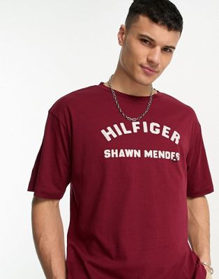 Tommy Hilfiger x Shawn Mendes short sleeve archive logo t-shirt in red