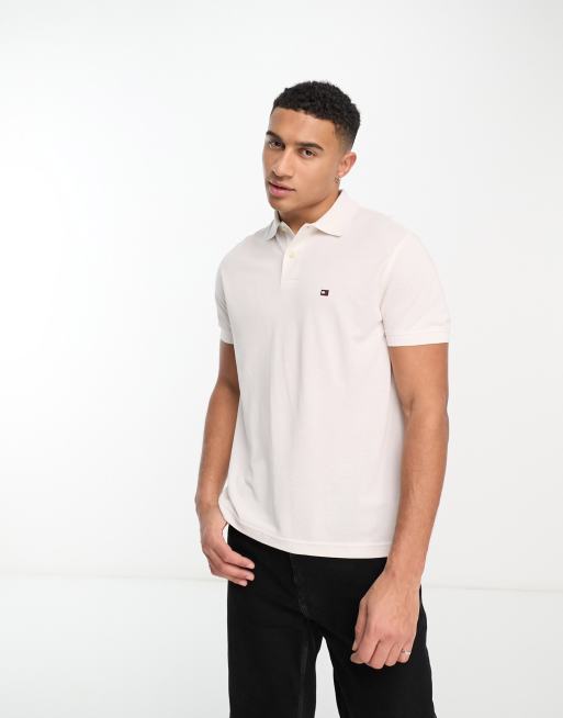 MEN'S TOMMY HILFIGER SHORT SLEEVE POLO TSHIRT (WHITE)