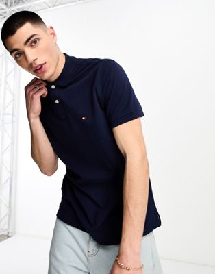 Tommy Hilfiger x Shawn Mendes short sleeve flag logo polo shirt in navy - ASOS Price Checker