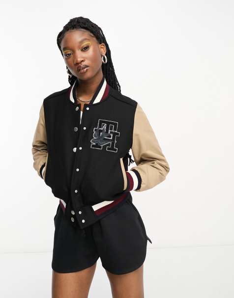 Heather Grey & Navy Varsity Jacket Blue College Letterman Coat 