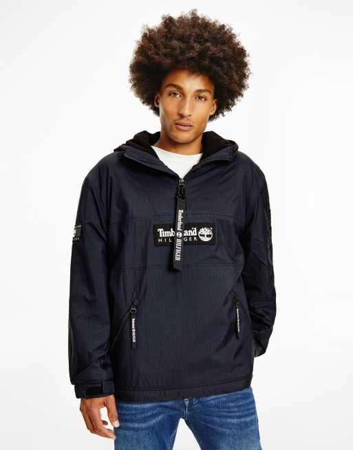 Tommy Hilfiger x Timberland - Capsule - Marineblå pullover-jakke med hætte