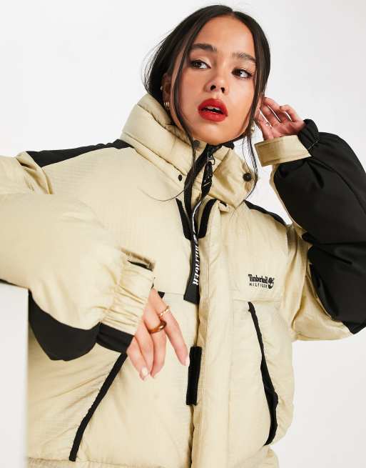 Tommy Hilfiger x Timberland puffer jacket in beige | ASOS