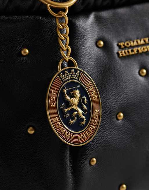 Tommy Hilfiger zachte leren schoudertas in zwart, 3 van 4