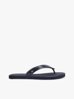Zehenstegsandalen in Dunkelblau mit TH-Monogramm Blau 41
