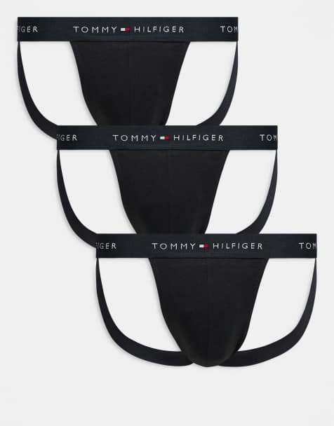 Tommy Hilfiger – Zestaw 3 par czarnych bawełnianych slipów typu jockstrap - view 1