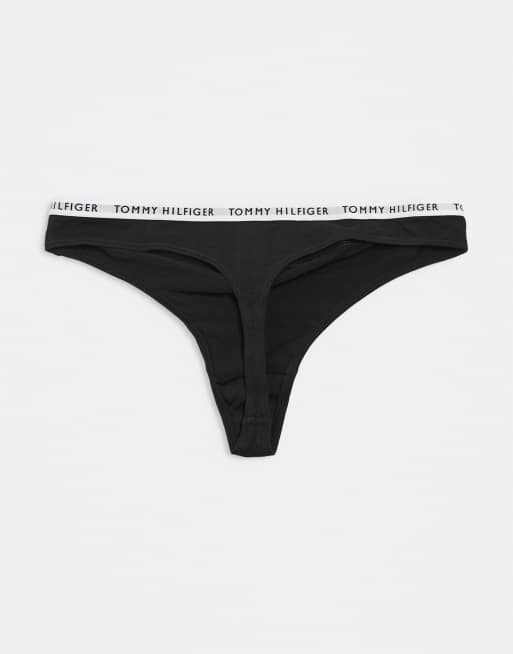 Tommy Hilfiger – Zestaw 3 par czarnych stringów, 3 z 3