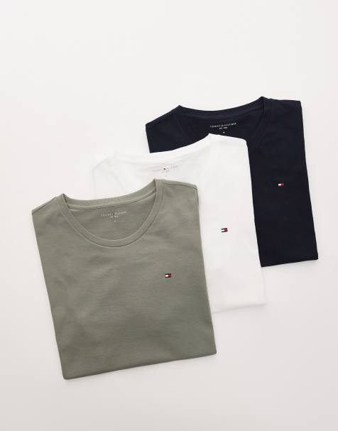 Tommy Hilfiger 3 pack t-shirts in navy/white/khaki