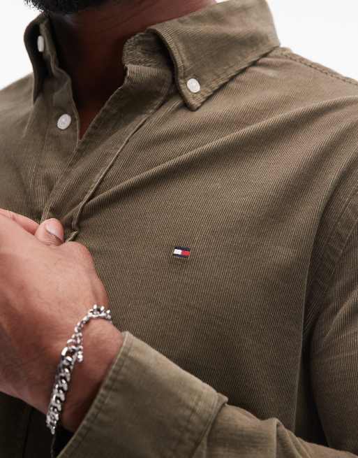 Tommy Hilfiger – Zielona koszula sztruksowa, 3 z 4