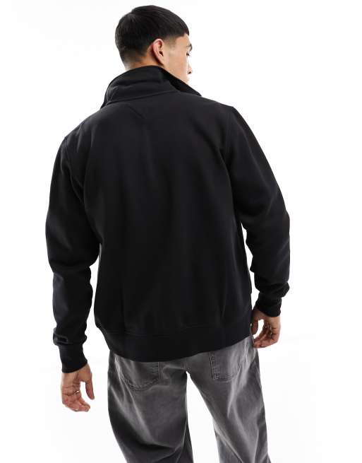 Tommy Hilfiger zip through stand collar sweatshirt in black, 3 of 4