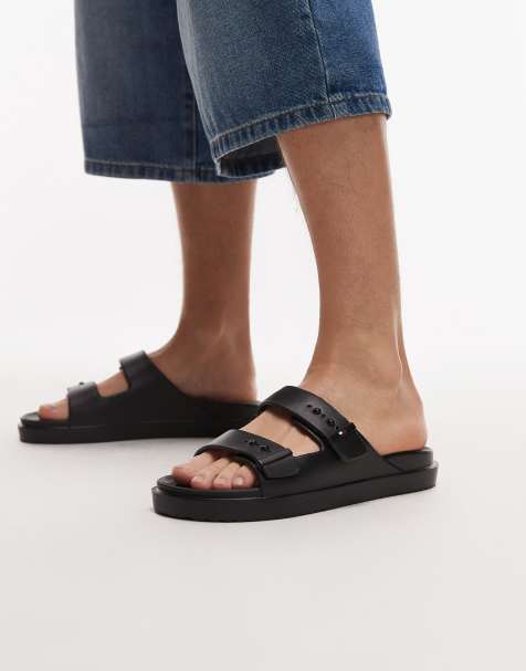 Tommy Hilfiger - Zwembadslippers met dubbele bandjes in zwart - view 1