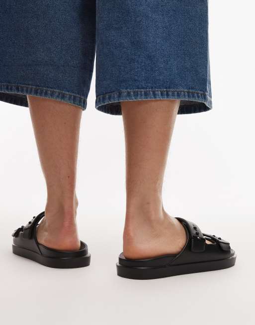 Tommy Hilfiger - Zwembadslippers met dubbele bandjes in zwart, 3 van 4