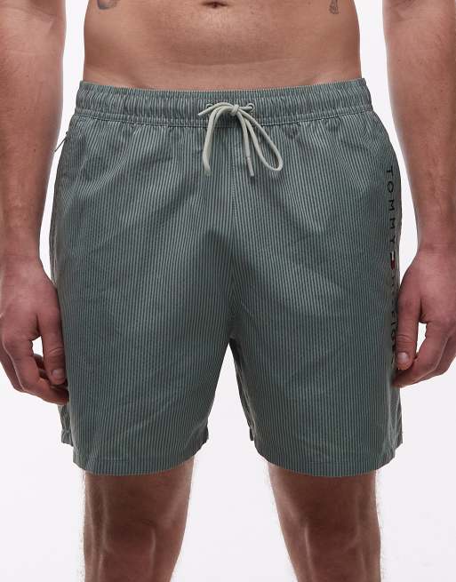 Tommy Hilfiger - Zwemshort met textuur, trekkoord en rits in groen , 4 van 5