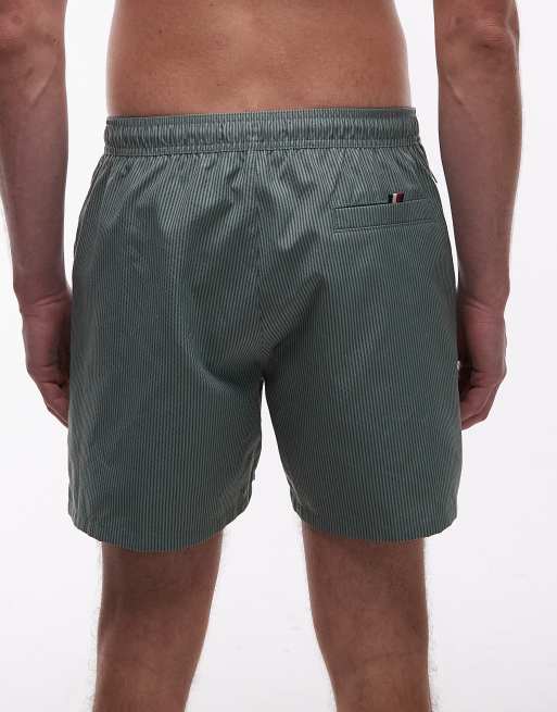 Tommy Hilfiger - Zwemshort met textuur, trekkoord en rits in groen , 5 van 5