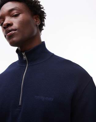 Tommy Jeans 1/4 Zip Sweatshirt In Blue