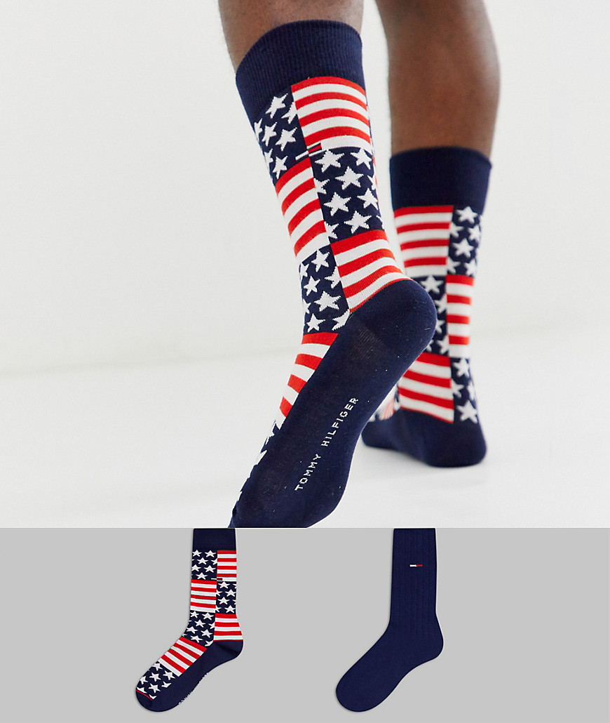 Tommy Jeans 2 pack American flag socks-Multi