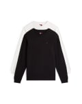 [Tommy Jeans] Tommy Jeans 2-pack long sleeve slim fit flag logo t-shirts in black and white-Multi Chest 42 Black / White