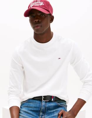 Tommy Jeans 2-pack Long Sleeve Slim Fit Flag Logo T-shirts In Black