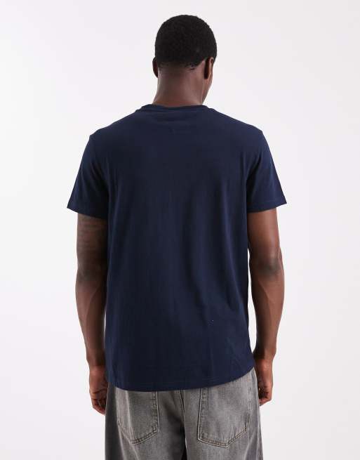 Tommy Jeans 2 pack of slim linear chest logo t-shirts in navy and ecru, 3 of 5