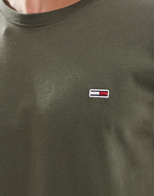 Tommy Jeans 2-pack slim flag logo T-shirts in dark khaki and navy, 3 of 4