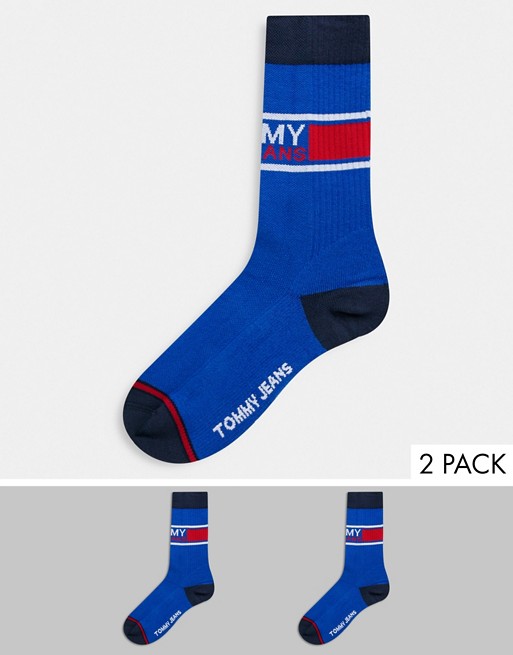 Tommy Jeans 2 pack socks in blue